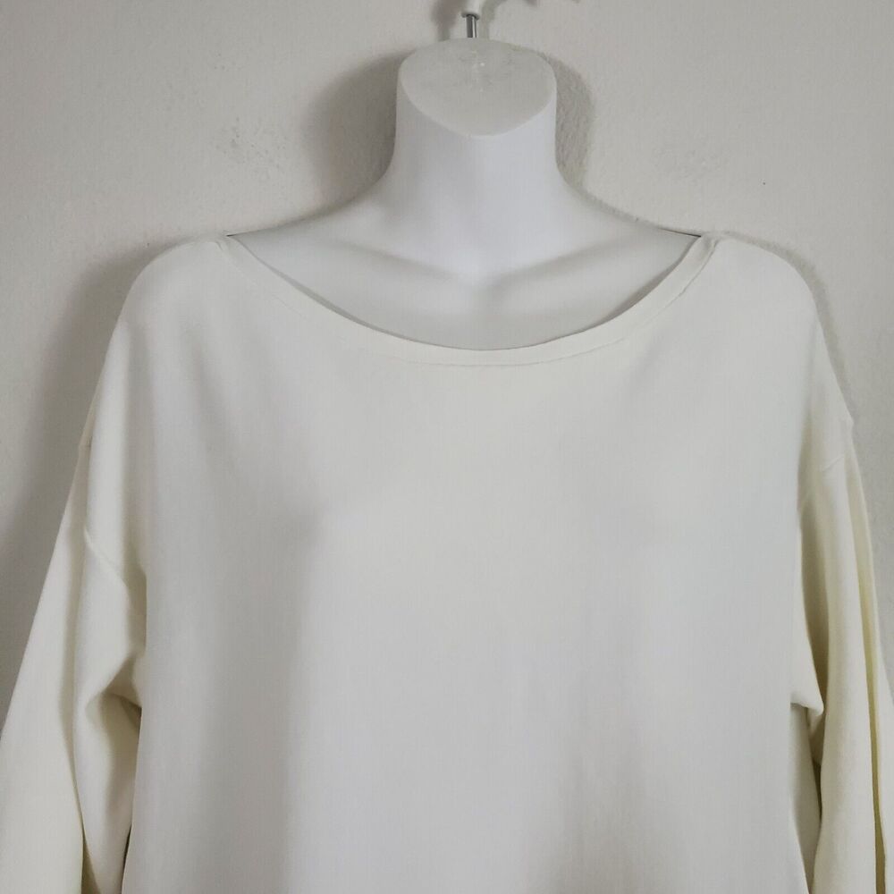 Tommy Hilfiger Women's Sweater Large Ivory Knit Lightweight Basic Minimalist - Picture 2 of 9